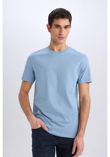 DeFacto %100 Pamuk New Regular Fit Bisiklet Yaka Basic Düz Kısa Kollu Tişört V7699AZ25SPBE299 DeFacto %100 Pamuk New Regular Fit Bisiklet Yaka Basic Düz Kısa Kollu Tişört V7699AZ25SPBE299