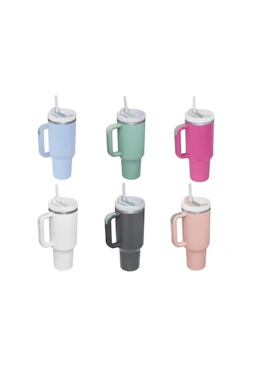 Pazly 40oz Paslanmaz Çelik Soğuk Saklama Bardağı, Sürgülü Kapağı Ve Çubuğu, Araçta Eldivenli Kullanım, Barbie Kırmızı