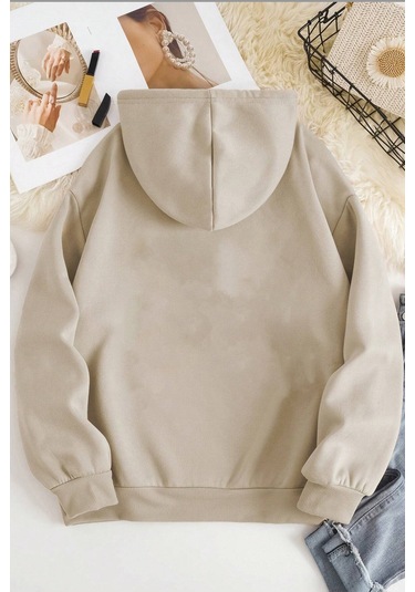 The 1997 Travel Baskılı Sweatshirt Bej