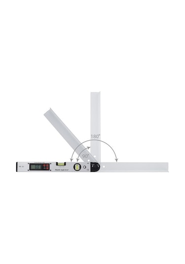 Novahub Su Terazisi 16 225 Dijital Açı Ölçer Lcd Elektrikli Yatay Dikey Seviye Kabarcıklı Gümüş Kaplama,