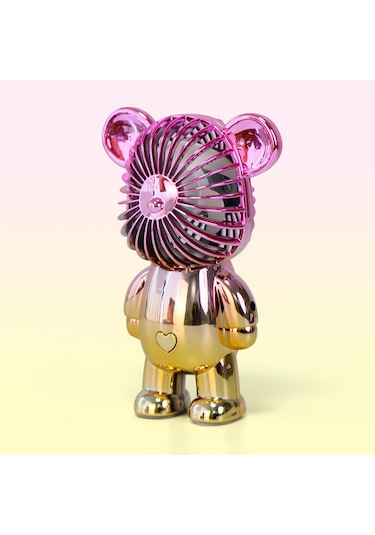 Lyon Mini Şiddetli Ayı Fan El Tipi El Çantası Gradyan Fan - Mavi