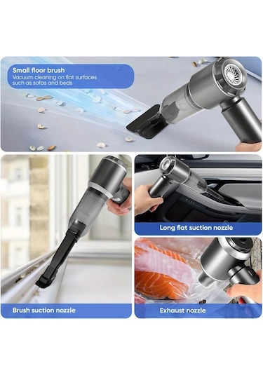 Fochsia Grey 18000pa Güçlü Araç El Süpürgesi 100w Yüksek Güçlü Islak Kuru Hacımlı Pil