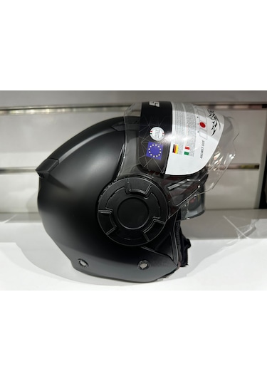 Sway SW-766 Güneş Vizörlü Açık Motosiklet Kaskı Mat Siyah