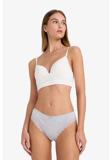 Defacto Dantel Detaylı Ribana 3'lü Brazilian Külot-fall İn Love D8672AX25AUGR93 Gri