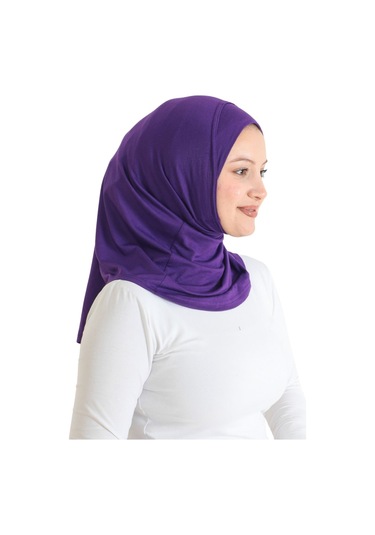 Spor Başörtüsü Kadın Hazır Giyim Türban Viskon Eşarp Şal - Mor Mor