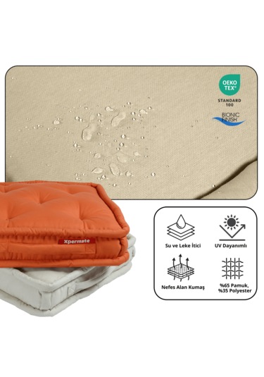 Xpermate Bisküvi Minder Petek Önü Fransız 45x45x14 Bej