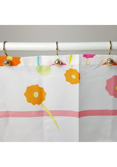 Suntek 12x Halka Banyo Aksesuarı Askı Kancası Tip 2 Duş Perdesi Kancaları Altın Çok Renkli