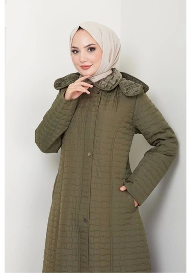 İçi Kürklü Tam Boy Kaban Mont - Haki / M0102 Haki