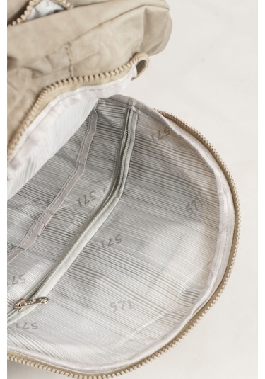 571 Krinkıl / Klinkır Su Geçirmez Hafif Çok Gözlü Spor, Seyahat, Okul, Laptop Sırt Çantası Bej 1d Bej