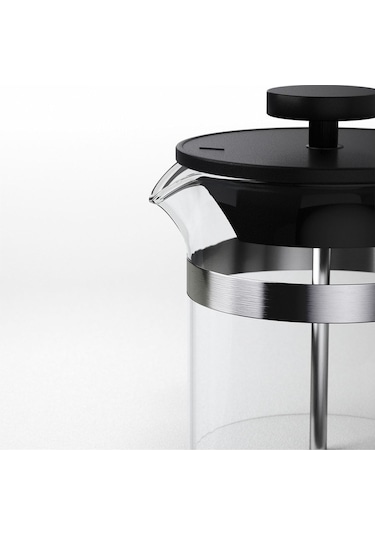 French Press 0,4 Litre Cam/paslanmaz Çelik Yükseklik: 17 Cm Çap: 8 Cm Siyah - Şeffaf