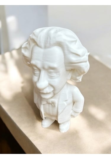 Einstein Karikatür Büst - 3d Baskı 16 Cm Pla Malzeme 3 Renk Seçeneği
