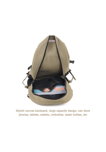 Ruicoo Erkekler İçin Kanvas Sırt Çantası - Büyük Kapasiteli, Günlük Kullanıma Uygun, Seyahat Ve Okul İçin Asker Yeşili Yeşil