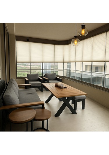 Perdema Kancalı/vidalı Jalvolin Plise Cam Balkon Perdesi - Ofis Perdesi - Mutfak Perdesi - Salon Perdesi Beyaz