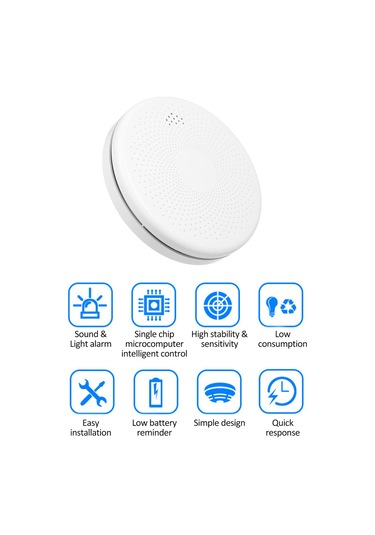 Yifomall Tuya Wifi Akıllı Duman Ve Karbonmonoksit Kombine Algılayıcı - Co & Duman Sensörü, 85db Alarm, Smart Life Uygulaması Pil Dahil Değil