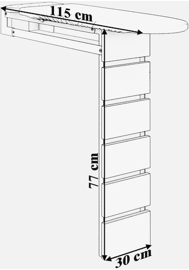 Papatya Duvara Monte Katlanabilir Ütü Masası