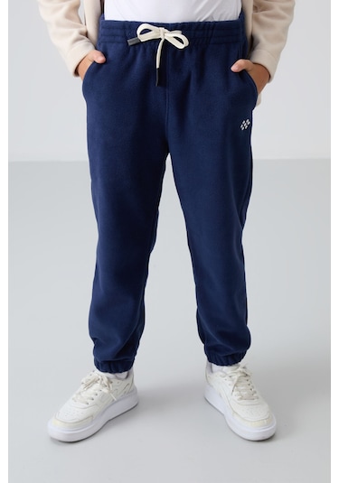 Tommy Life Lacivert Kalın Yumuşak Dokulu Standart Fit Nakışlı Polar Erkek Çocuk Eşofman Alt - 11220 Lacivert