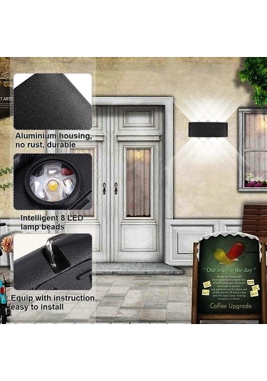 Modern Led Tavan Lambası Su Geçirmez Alüminyum Duvar Aplik Yıkayıcı Işık İç Mekan Dış Mekan Koridor Koridor Koridor 8w Siyah Çok Renkli