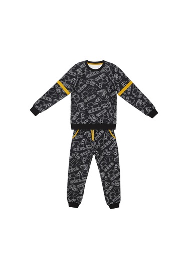 Denokids Arabalar Erkek Çocuk Siyah Eşofman Takım Renkli Çok Renkli