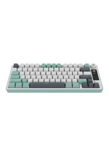 Hawk Gaming Hk255 Membrane Lcd Rgb Kablosuz/bluetooth Gri Yeşil %75 Türkçe Gaming Klavye