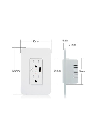 Pazly Akıllı Duvar Prizi 120v Wifi Uzaktan Kumanda, Sesle Kontrol, Usb Soket, Amerikan Modeli