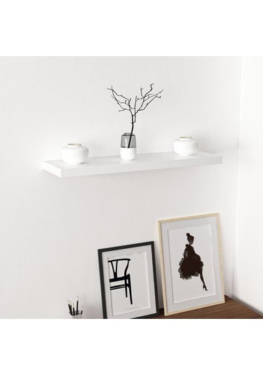 Minarmobilya Minar Gizli Tutuculu Duvar Rafı 80 Cm - P.Beyaz