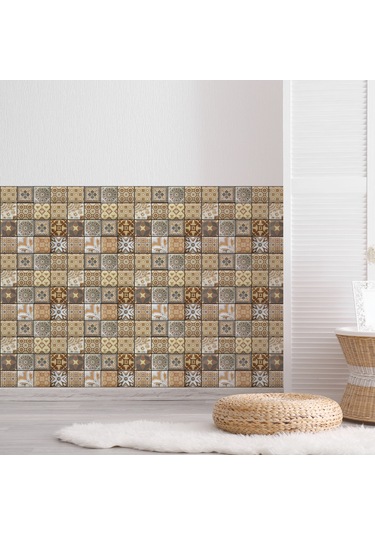 Qingmipy Kalıcı Pvc Otomatik Yapışkan Masaüstü Mobilya Yenileme Sticker - Siyah Tuğla Desenli 3d Duvar Kağıdı 10 Adet Paket Diğer