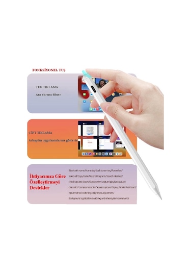 iPad Uyumlu Kapasitif Palm Rejection Manyetik Dokunmatik Stylus