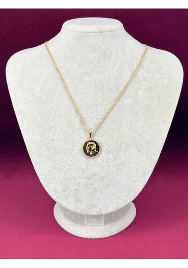 14 K Renginde Atatürk Kabartmalı Gold Kolye Gold