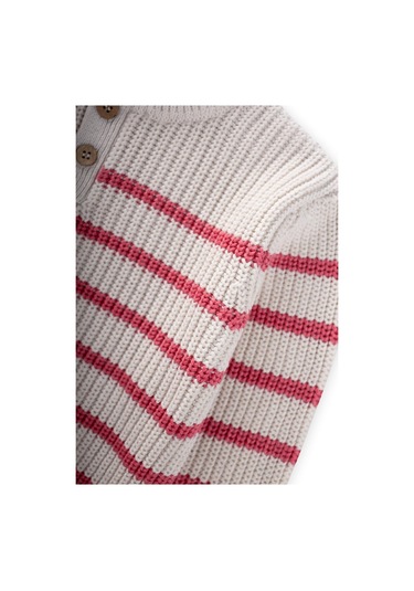 Çizgili Triko Kazak 2-8 Yaş Ekru-somon Çizgili Ekru-somon Çizgi