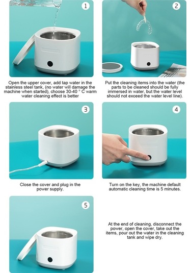 Dancemonkey Diş Protezi Ve Şeffaf Plak Temizleyici - 42000hz Ultrasonik, Akıllı Zamanlayıcı