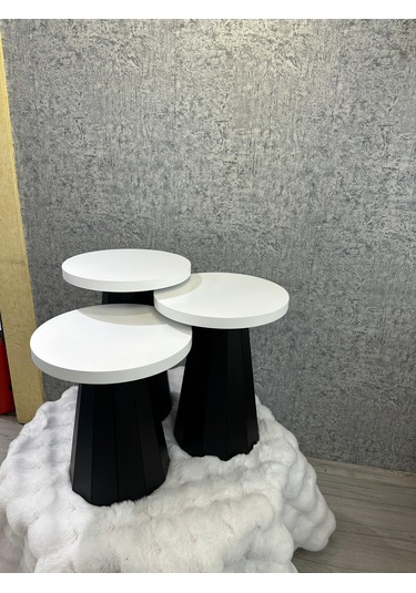 3 Lü Mdf Mantar Sehpa