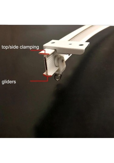 Ebitda 5 Metre Esnek Perde Rayı Seti - Tavan & Yan Montaj, 30 Kanca & Kasnaklı, Plastik Çelik, Beyaz