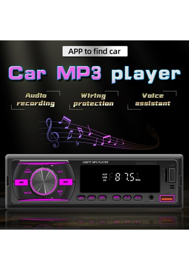 Springsun Oto Mp3 Çalar Bluetooth 5.1 - Fm Radyo, Usb/tf Kart Destekli, App İle Araç Konumlandırma, Sesli Asistan, Çok Renkli Işık Ve Kumanda - Siyah