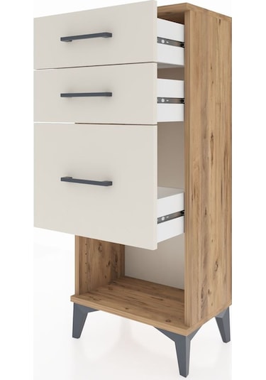 Arges Komodin 3 Çekmeceli 44x30x106 Çam-aytaşı Çam