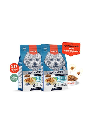Wanpy Tahılsız Tavuklu Yavru Köpek Maması 1,5kg X 2 Adet