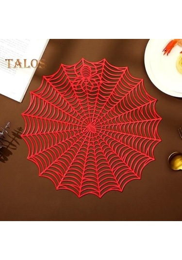 Altın Cadılar Bayramı Masa Yer Mat Yaratıcı Plastik Örümcek Web Yer Mat Su Geçirmez Yağ Yalıtım Kase Mat Amerikan Servis 56993601 Altın
