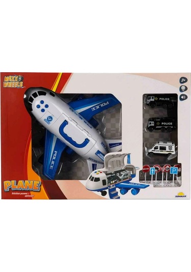 Maxx Wheels Sesli Ve Işıklı Sürtmeli Polis Uçağı