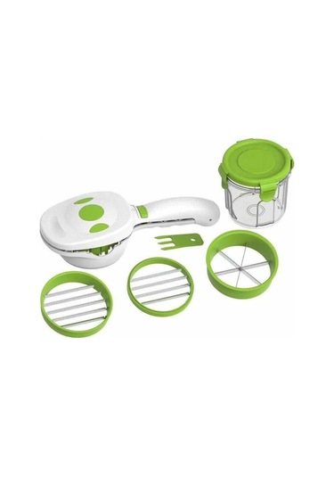 Besthome1 El Tipi 3 Kesme Seçeneği Multifonksiyonel Sebze Dilimleyici, 220 Ml Muhafaza Kabı İle, Hızlı Kullanım, Çamaşır Makine Beyaz - Yeşil