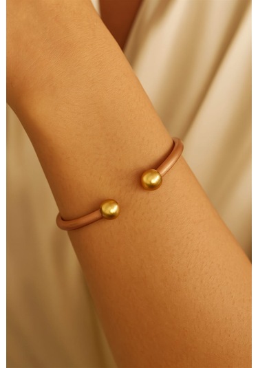 Bakır El Yapımı Mıknatıslı Pirinç Toplu Sade Bakır Bileklik