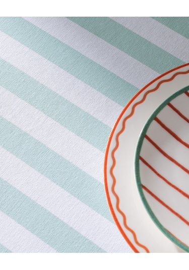 Louve Pamuklu Masa Örtüsü - Mint/beyaz - 150x150 Cm 8684427278246 Çok Renkli