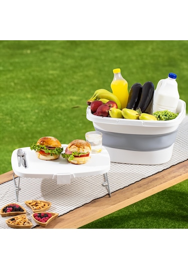Porsima 07-1304 Katlanır Piknik Sepeti Masalı 21 L Beyaz
