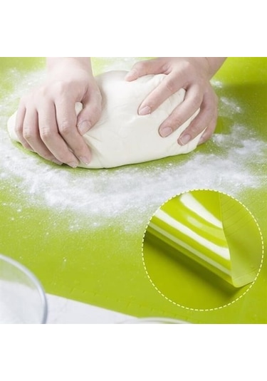 Buffer 40 50 Cm Silikon Ölçekli Kullanımı Kolay Hamur Açma Matı Ekmek Mantı Makarna Hamuru Yoğurma Çok Renkli
