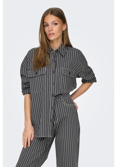 Onldollas L/s Strıpe Shırt Cc Pnt Gri15328496 001