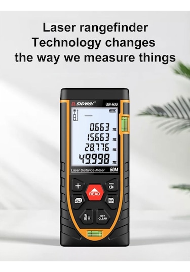 Besthome1 Sndway Lazerli Mesafe Ölçer - 120m'ye Kadar Hassas, Alan/hacim Hesaplama, Su Geçirmez