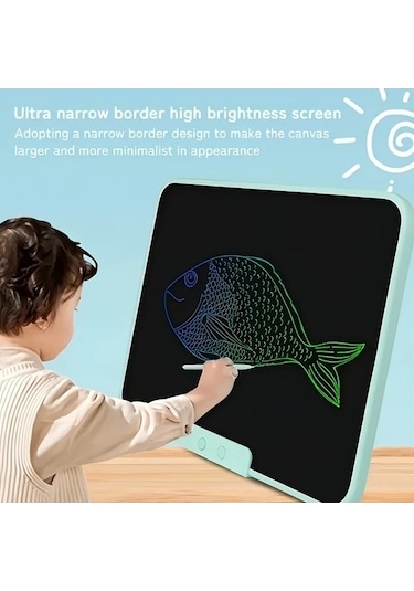 Trendooze 13 Inç Lcd Tahta Yazı Tahtası Sunshine022 Beyaz Tek Tuşla Silinebilir Çizim Tahta Beyaz