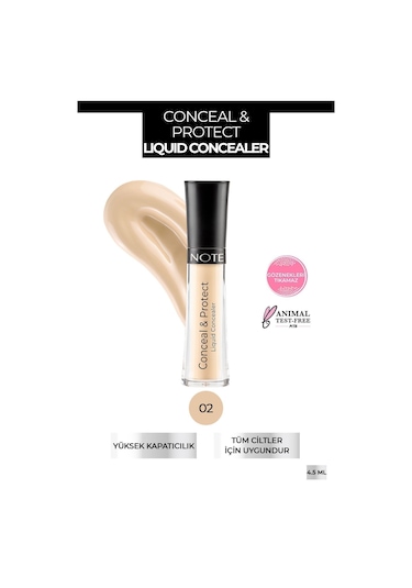 Note Cosmetique Conceal & Protect Concealer Likit Göz Altı Kapatıcısı - 02 Sand