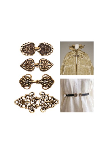 Suntek 4 Adet Ortaçağ Alaşım Şal Raptiye Dikmek Hırka Çok Renkli