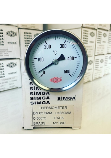 63 500 C Derece 25 Cm Dalma Boylu Fırın.taş Fırın Termometresi Simga N11.1120