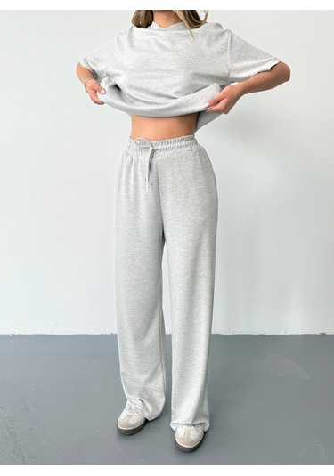 Kadın Modal Kısa Kolu Soft Touch Spor Takım Gri Kadın Modal Kısa Kolu Soft Touch Spor Takım Gri