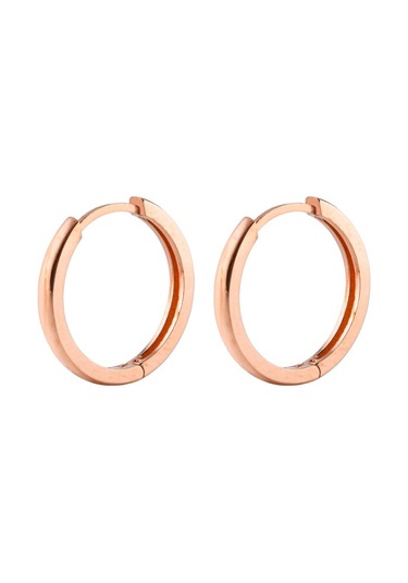Taşsız Rose Gold Halka Gümüş Kadın Küpe N11.91585